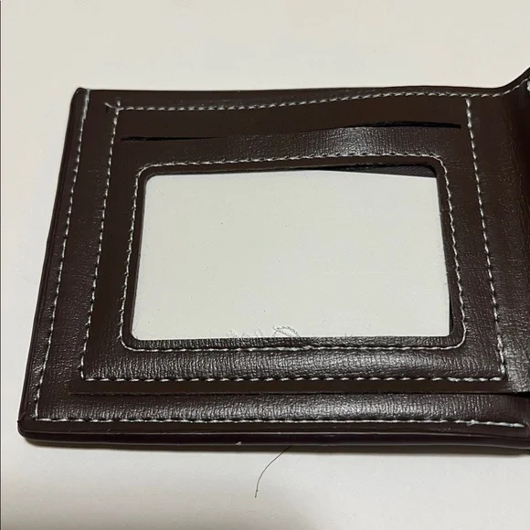 Men's Brown Pu Leather Thin Style Folding Wallet - Picture 6 of 6